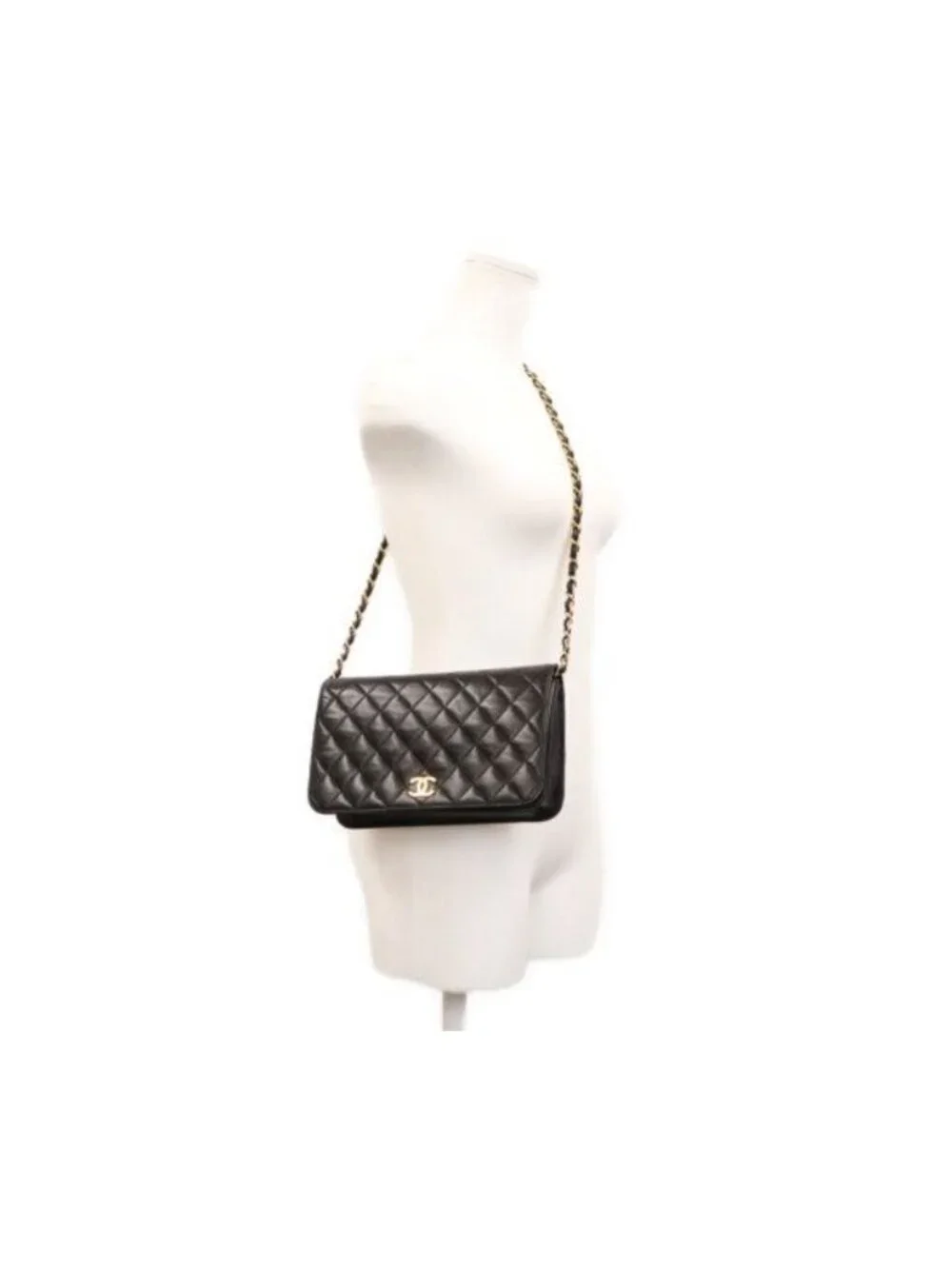 Chanel Black Lamb Full Flap Push Lock Quilted 23